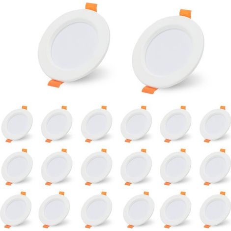 20x spots encastrables LED spots encastrables 5W spots de plafond blanc chaud (1/5)