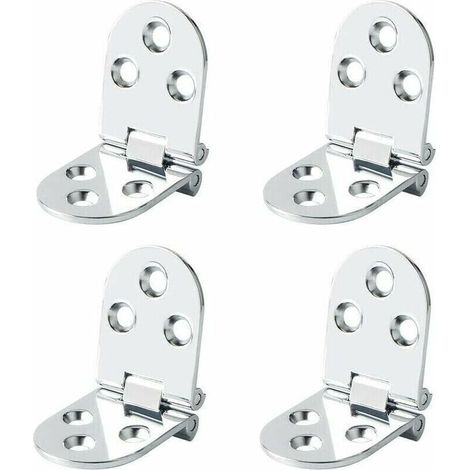 Charnières de Table Pliantes Connecteur Rabattable Montage de Meubles en Inox Pliant de 180 Degrés, 2.5 mm d’épaisseur, Finition de Chrome en Acier Inoxydable, 4 Pcs