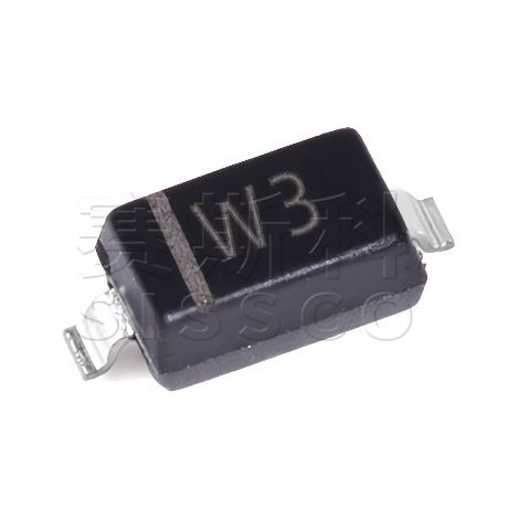Changdian/Changjing BZT52C3V3, screen-printed W3, SOD-123 package, 3.3V 350mW Zener diode, electronic component chip, electronic component, 5 pieces, packed and shipped.