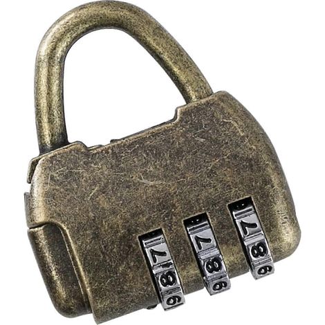 1 cadenas à combinaison vintage de voyage, cadenas pour boîte à bijoux vintage, 3 chiffres (1/5)