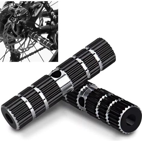 Reposapiés de bicicleta de 2 piezas, reposapiés universales de aluminio, pedales cilíndricos para bicicletas de montaña, repuestos para bicicletas para niños y adultos.