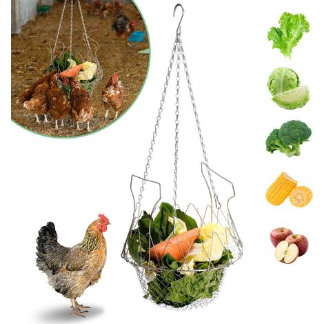 Panier suspendu en acier inoxydable, adapté aux poules et aux canards, pour une utilisation quotidienne dans les cages, les volières ou les petits espaces d'élevage.-AquaForge (1/5)