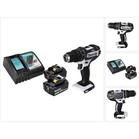 Makita DHP 482 RT W Perceuse-visseuse à percussion sans fil 18 V 62 Nm + 2x Batteries 5,0 Ah + Chargeur (1/5)