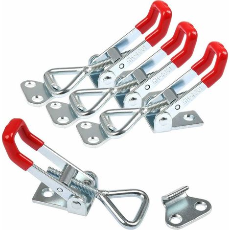 Loquet à Bascule en Métal 4001 Capacité de Rétention 100 kg / 330 lbs, Sauterelles de Menuisier Réglable pour Fixation et Serrage 4 Pcs (1/5)