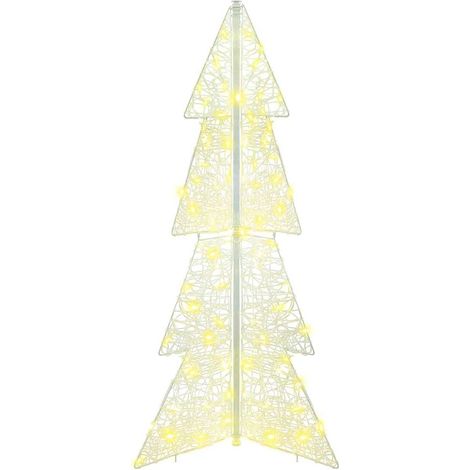 Sapin de Noël,Arbre de Noël avec 100 LED Blanc chaud 120 cm Acrylique CFW45339 (1/5)
