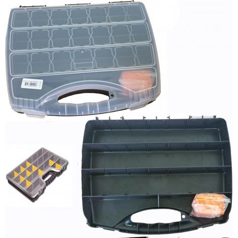 TrAdE Shop Traesio - Organizer 32cm Cassetta Attrezzi Porta Minuteria Minuterie 23 Vaschette -