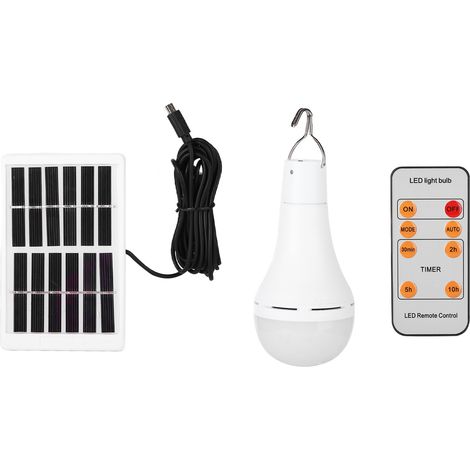 Ampoule solaire LED 9W, photosensible, 5 niveaux de lumière blanche positive, lampe de secours intelligente pour le camping en plein air (1/5)