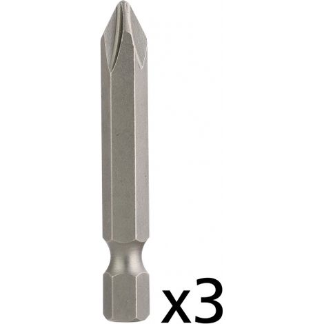 3 Embouts vissage Phillips No3 Lg 50mm revêtement TIN DIAGER