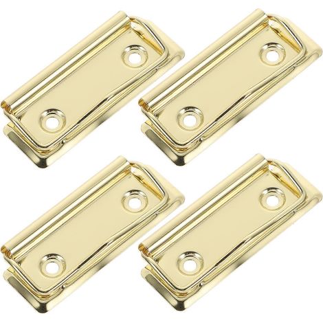 Lot de 4 pinces à billets métalliques à fixer sur un bloc-notes, réutilisables, pour reliure.-7x3x0.8cm-Golden (1/3)
