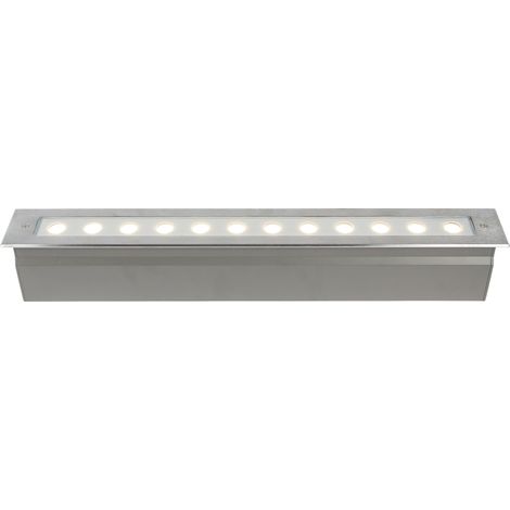 Encastré de sol extérieur ZEPH 5.1 24V rectangle inox 4000K 1931lm 12x1,5W - EUROPOLE - 55581