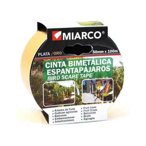 Rotolo nastro anti-uccelli argento/oro 100mt x 5cm 19059 miarco