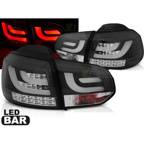 Paire de feux arriere VW Golf 6 08-12 LED BAR Noir (1/4)