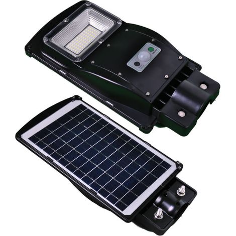 Jandei - Farola LED 610 Lúmenes 30W Solar Exterior 60 LED 6500K Ion-Litio mando distancia Farola LED solar