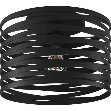 Plafoniera Contemporanea Cremella Acciaio Nero 1 Luce E27 (1/3)