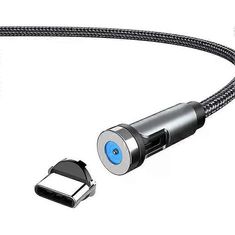 Câble de charge USB-C avec bouchon anti-poussière magnétique et interface rotative de 2 m (1/2)