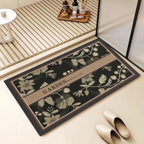Ede Boue de diatomées brillante 4060cm Tapis de sol en terre de diatomées, paillasson de salle de bain, tapis absorbant et antidérapant, tapis d'entrée, lavable. (1/4)