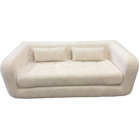 ARLETTE - Canapé droit tissu chenille 3 places - Beige (1/5)