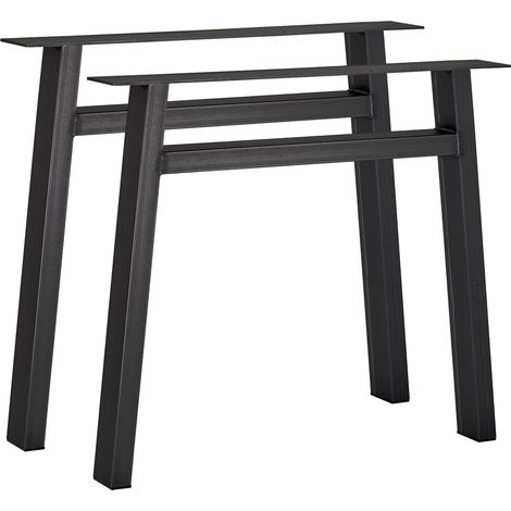 1 Paar (2 Stück) Tischgestelle H-Form Stahl used look Profil: 80 x 40 mm Höhe: 720 mm Tiefe: 800 mm Tischkufen Industriedesign Tischuntergestelle Tischkufen Kufengestelle von SOTECH