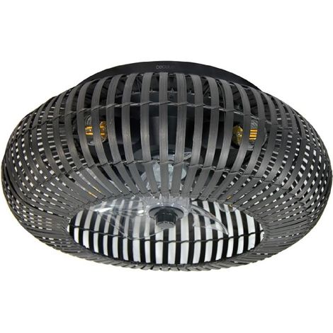 Cecotec Ventilador de Techo con Luz de diseño EnergySilence LampAero 600 Natural DarkWood motor DC 20W, Luz LED