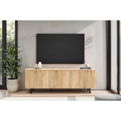 Meuble TV MURANO 3 portes – Finition Chêne naturel (1/3)