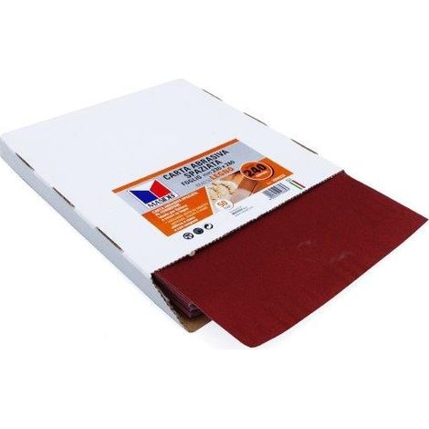 FOGLIO DI CARTA ABRASIVA PER LEGNO GRANA240 - 23x28CM
