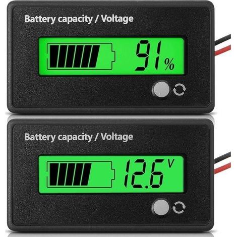 12V to 84V Battery Meter with Alarm – Waterproof LCD Display – Compatible with Lead and Lithium-Ion Batteries – Capacity Monitor (1/4)