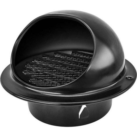 Stainless steel ventilation grille, dome grille with mosquito net, for 120 mm diameter opening, black (1/4)