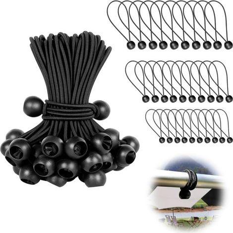 CHOYCLIT 50 Stück Gummiband für Plane, 150 mm, elastischer Spanner, geeignet für Pavillon, Plane, Camping, Zelt, Vorhänge, Verlängerungsgeschirr
