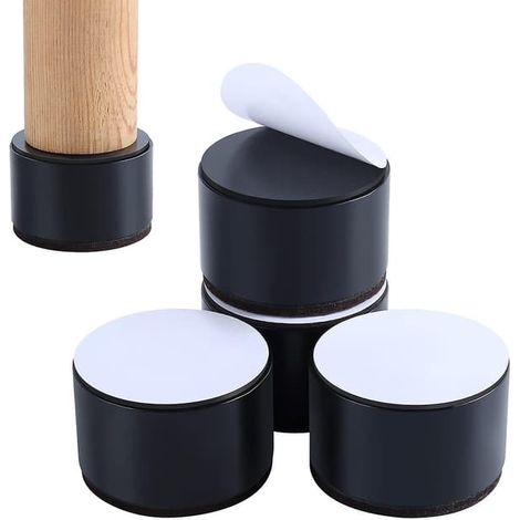 BelleRise - Rehausseur de lit et meubles 5 cm en acier massif, supporte jusqu'à 4500 kg, lot de 4 pour table, chaise ou canapé (1/5)