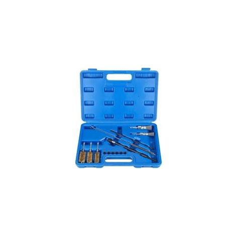 14 PCS Kit de Nettoyage de Compartiment D’injecteur, Kit de Nettoyage pour Injecteur,Nettoyeur de Siège et D'arbre D'injecteur,Outil de Nettoyage des Injecteurs avec Fil D'acier et Brosses en Nylon