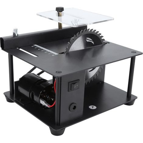 Scie circulaire de précision miniature, mini scie électrique, petite scie circulaire de table domestique, scie circulaire de table portative pour le travail du bois, machine de coupe multifonctionnell (1/5)