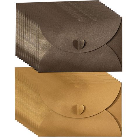 Envelopes - Coeur Fermoir - 17.5x11cm - Papier Robuste - Pour Invitations Et Cartes - Lot De 26 (1/5)