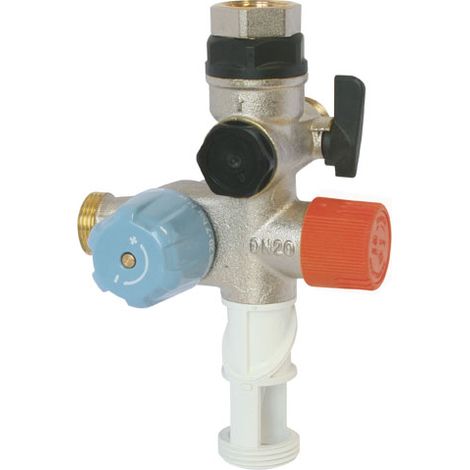 Somatherm – Groupe de sécurité triple inox 3/4' (20/27) – Plage de réglage 35-50°C – Protection optimale chauffage – Installation facile (1/4)