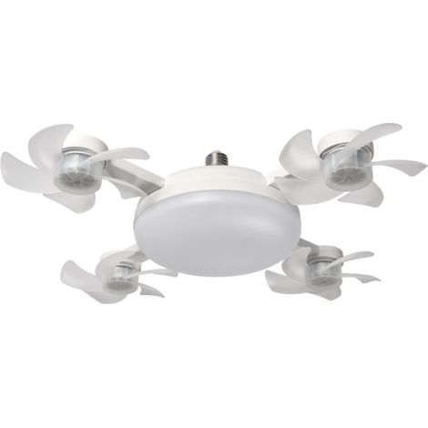 Nuovo ventilatore a soffitto creativo e transfrontaliera con illuminazione integrata, presa E27 a vite, ideale per il salotto o la camera da letto e la sala da pranzo. (1/5)