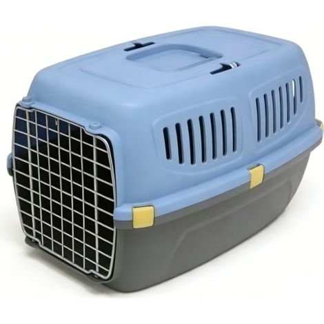 Large Plastic Pet Carrier Airline Approved Travel Crate for Dogs & Cats Portable Kennel with Secure Latch 55x35x34cm (1/5)