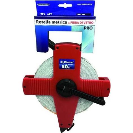 Rueda métrica Hu-Firma con cinta de fibra de vidrio de 50 metros