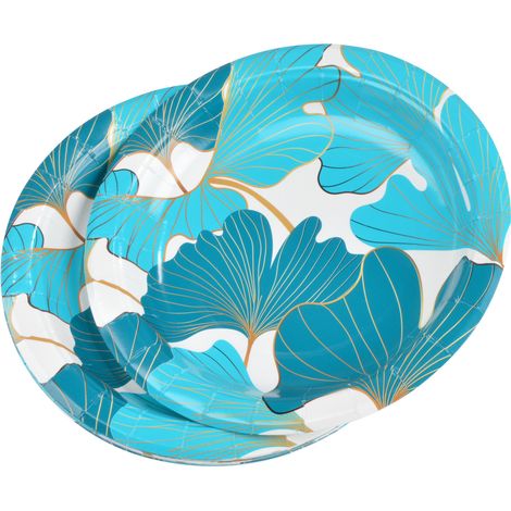 Set de 10 assiettes carton 23 cm Gincko