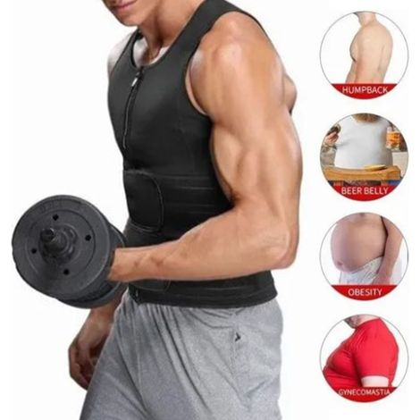 Ceinture de sudation ajustable pour hommes - Veste minceur sport respirante pour fitness, gym et perte de poids (1/5)