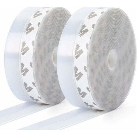 10m x 25mm Silicone Seal Strips (2 Strips Per Pack), Adhesive Door and Window Strips, Transparent Door Bottom Strips, Dustproof, Weatherproof and Insulated (1/4)