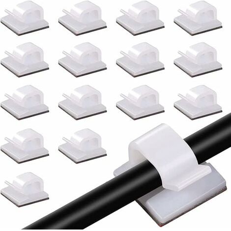 Lot de 50 clips pour câbles adhésifs transparents, fixation de fils électriques pour gestion des câbles, idéal pour rangement de câbles moto, marque Fonepro (1/5)