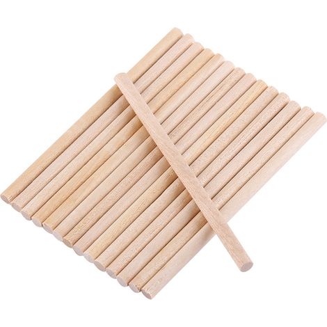 100 baguettes/bâtonnets ronds en bois pour la fabrication de maquettes architecturales, 4 x 80 mm (1/5)