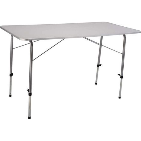 Tavolino pieghevole da esterno 120x60 cm con altezza regolabile e struttura in acciaio