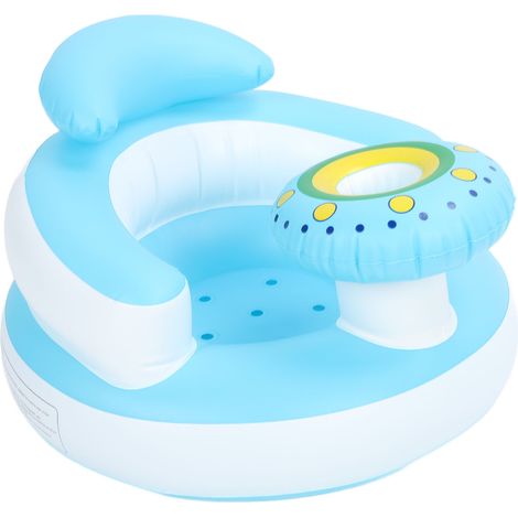 Siège de bain gonflable pour bébé, pliable et confortable en PVC, idéal pour la piscine et la baignoire. (1/5)