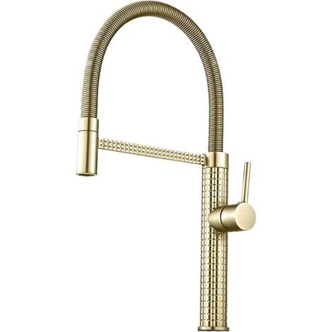 Robinet de cuisine 360° Mitigeur monocommande avec douchette Extensible pour évier OR (1/5)