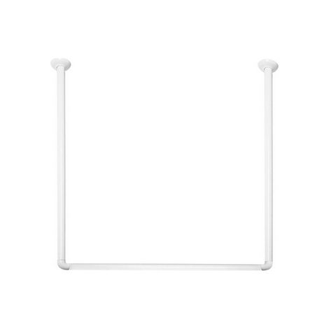 BASTONE PER TENDA DOCCIA DOCCIA 3 LATI IN ALLUMINIO BIANCO- Bianco 80x80x80 cm- SPIRE- pezzi 1