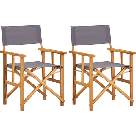 Sedie da Regista 2 pz in Legno Massello di Acacia 45947