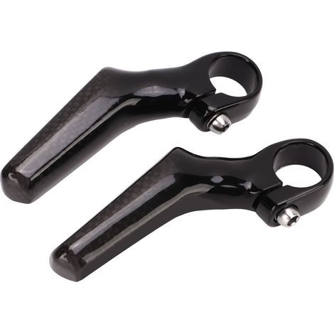 Mountainbike-Lenkerhörnchen (1 Paar), aus 3K-Kohlefaser, L-förmig, ergonomisch, für 22,2 mm Rennradlenker, glänzende Oberfläche. (1/5)