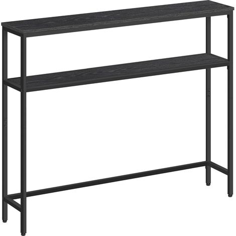 Consolle per ingresso tavolino sottile a 2 ripiani 20 x 120 x 80 cm tavolino laterale con 2 ripiani per soggiorno/camera da letto marmo bianco e nero inchiostro 120005224