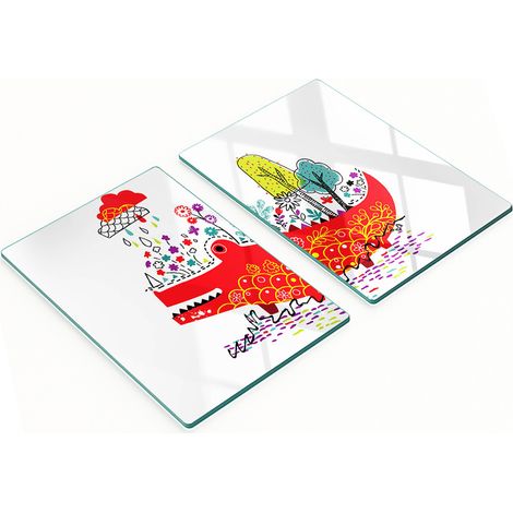 Tableaux en verre résistants et élégants avec un motif crocodile coloré 2x40x52 cm (1/5)