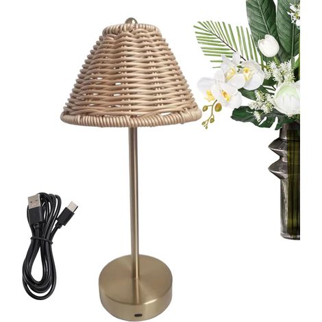 Lampe en Rotin Luminaire de Bureau à Intensité Variable (1/5)